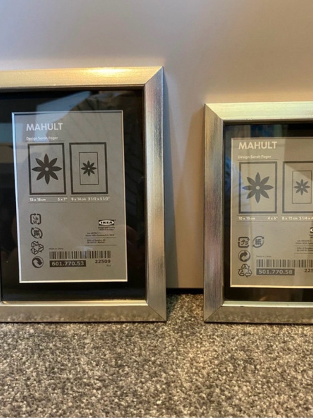 Ikea Silver Picture Frame - Metallic Silver Home Accent (Set of 2)